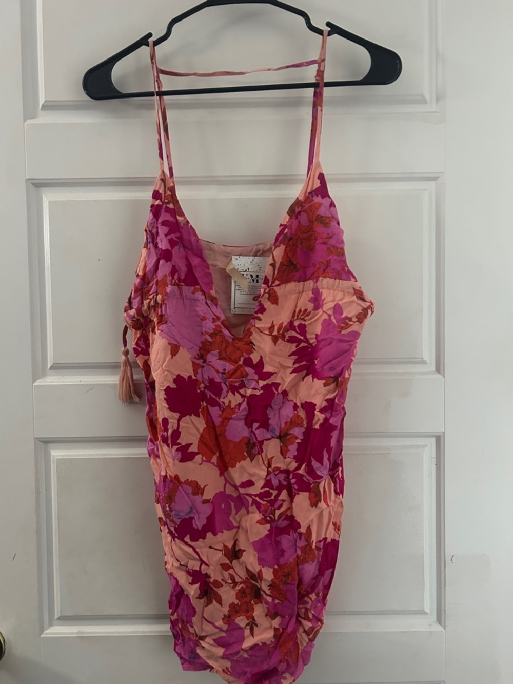 Floral Pink & Peach Spaghetti-Strap Women's Top